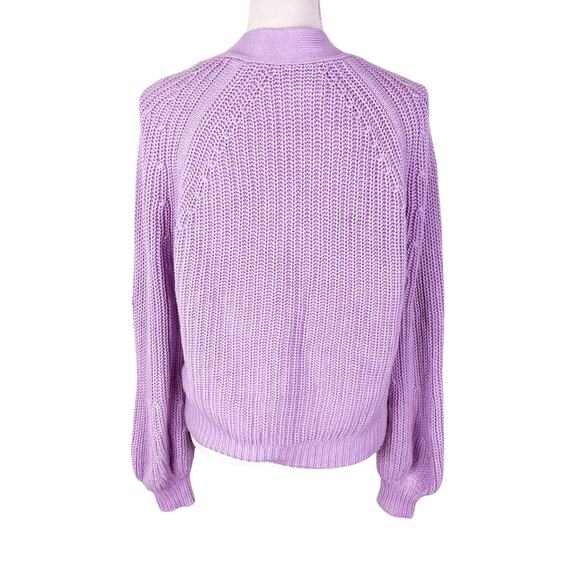 Apiece Apart Astro V-Neck Chunky Knit Sweater Lavender Cotton Cashmere Size XS - Picture 6 of 9